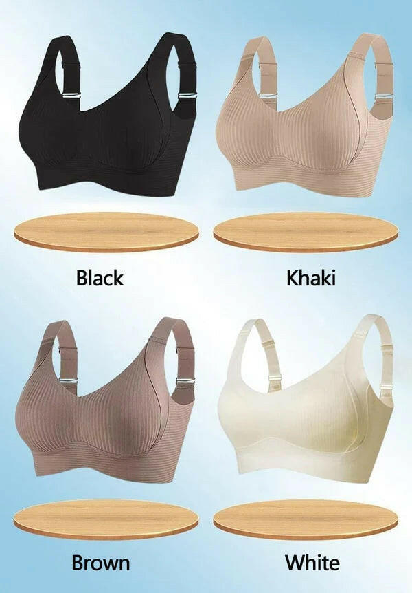💕Women's Ribbed Push Up Adjustable Wireless Bra