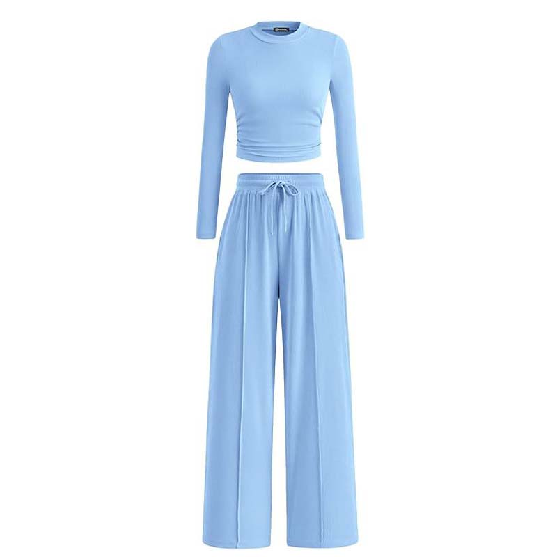 🎁 Hot Sale 49% OFF 🔥Crop Top Straight Leg Pants 2-Piece Lounge Set