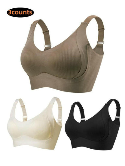 💕Women's Ribbed Push Up Adjustable Wireless Bra