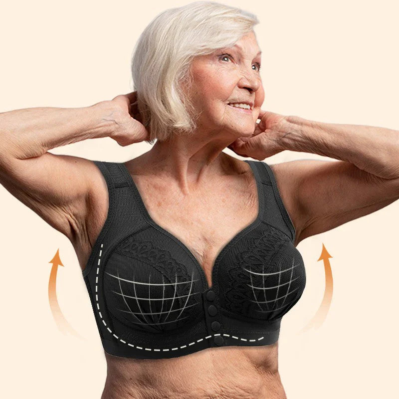 📢📢50 % OFF !!⏰⏰Front Button Breathable Skin-Friendly Cotton Bra