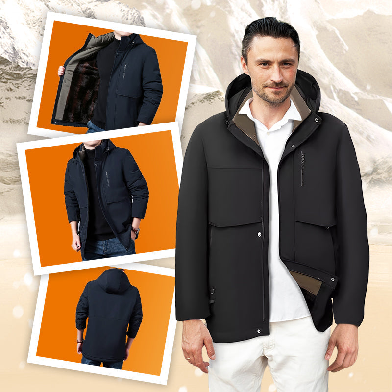 Men’s Thermal Hooded Parka Coat - Windproof & Water-Resistant Winter Jacket with Multiple Pockets for Extreme Cold ❄️🛡️