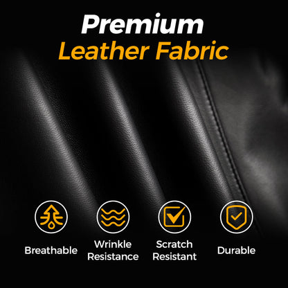 💥Men's Tough Vibe Leather Jacket – Slim Fit Design, Retro Hardware for Biker & Casual Looks