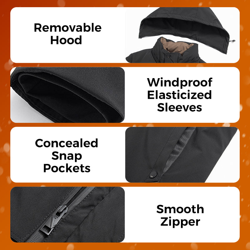 Men’s Thermal Hooded Parka Coat - Windproof & Water-Resistant Winter Jacket with Multiple Pockets for Extreme Cold ❄️🛡️