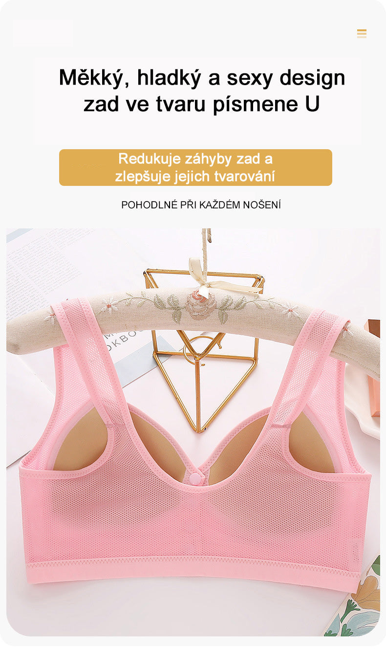 📢📢50 % OFF !!⏰⏰Front Button Breathable Skin-Friendly Cotton Bra