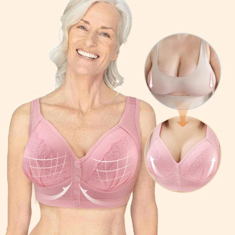 📢📢50 % OFF !!⏰⏰Front Button Breathable Skin-Friendly Cotton Bra