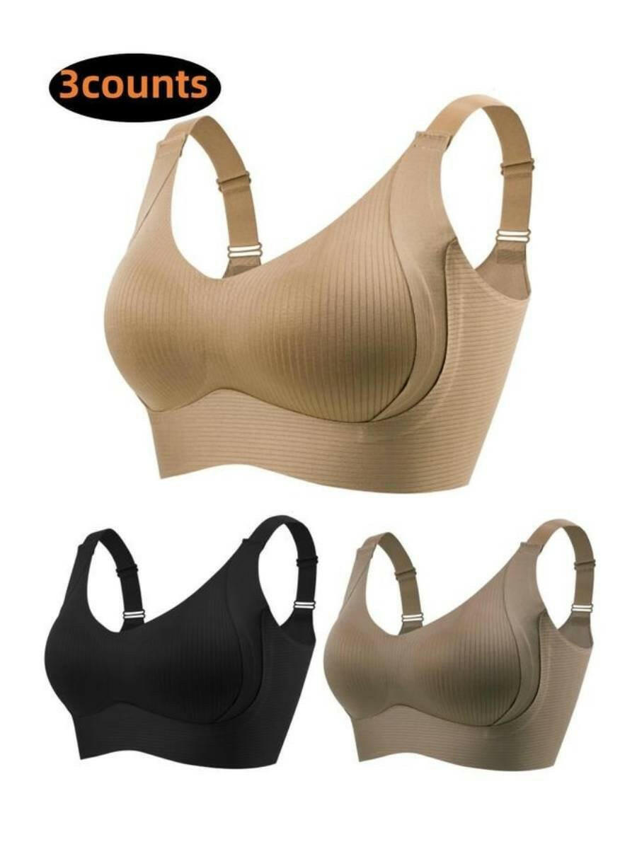 💕Women's Ribbed Push Up Adjustable Wireless Bra