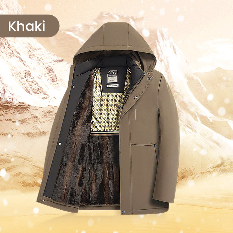 Men’s Thermal Hooded Parka Coat - Windproof & Water-Resistant Winter Jacket with Multiple Pockets for Extreme Cold ❄️🛡️