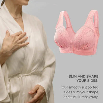 📢📢50 % OFF !!⏰⏰Front Button Breathable Skin-Friendly Cotton Bra