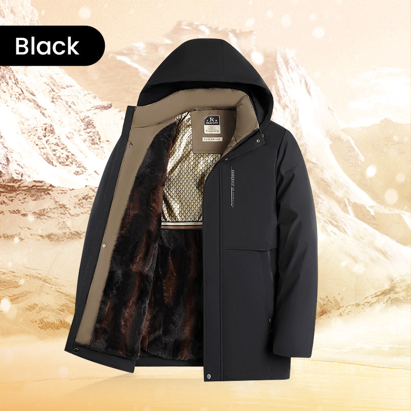 Men’s Thermal Hooded Parka Coat - Windproof & Water-Resistant Winter Jacket with Multiple Pockets for Extreme Cold ❄️🛡️