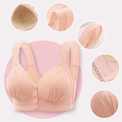 📢📢50 % OFF !!⏰⏰Front Button Breathable Skin-Friendly Cotton Bra