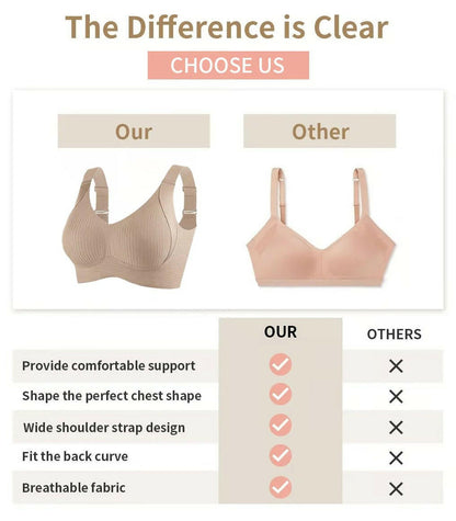 💕Women's Ribbed Push Up Adjustable Wireless Bra