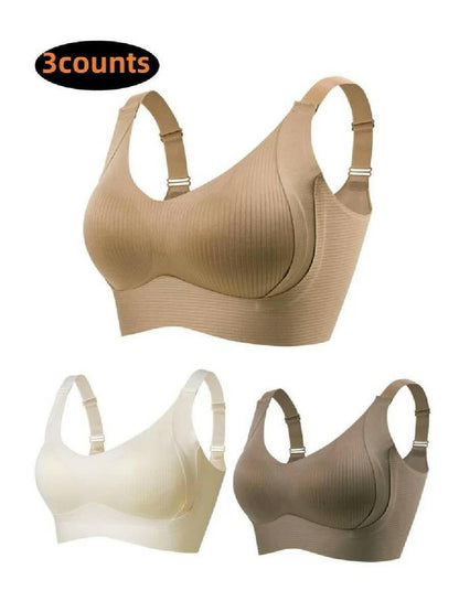 💕Women's Ribbed Push Up Adjustable Wireless Bra