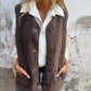 Fall Button Down Kort Warm Vest voor dames