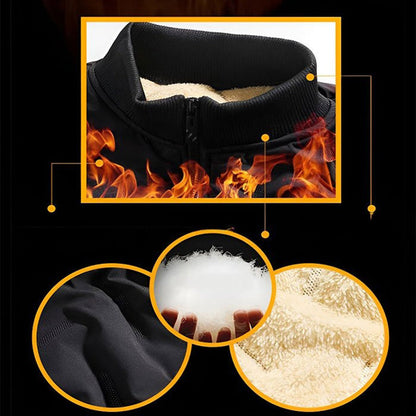 Men's quilted winter jacket with pile lining