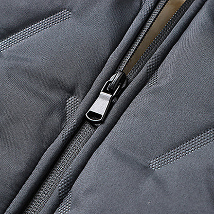 Men's quilted winter jacket with pile lining