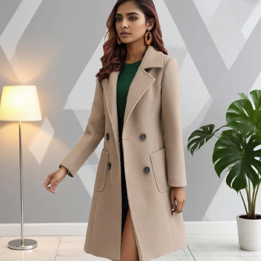 Klassieke halflange elegante jas voor dames