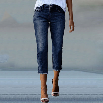 Damesmode jeans met hoge taille
