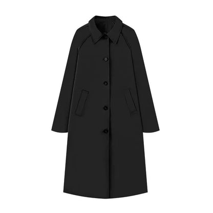 Revers trenchcoat met enkele rij knopen voor dames