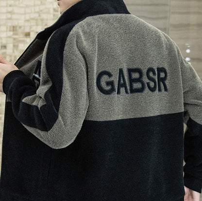 Men's Fashion Standing Collar Plush Jacket