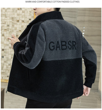 Men's Fashion Standing Collar Plush Jacket