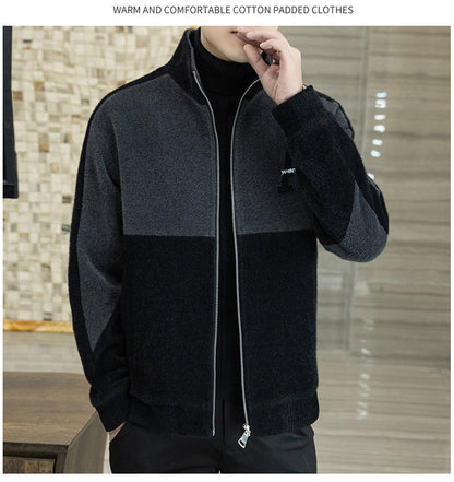 Men's Fashion Standing Collar Plush Jacket