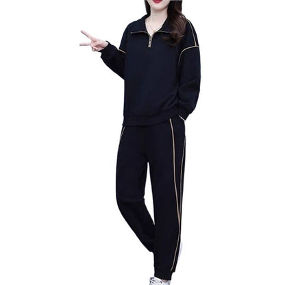 Conjunto de 2 Piezas para Mujer: Top con Cierre Frontal y Pantalón