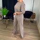 Elegant Lange Cardigan & Top & Broek 3-Delige Set