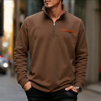 Men's Stylish Half Zip Long Sleeve Tops