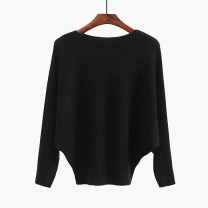 🔥Women's Boat Neck Dolman Sleeve Ribbed Knitted Sweaters🎁