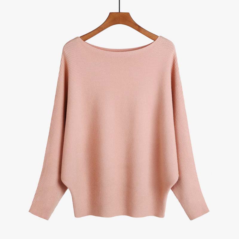 🔥Women's Boat Neck Dolman Sleeve Ribbed Knitted Sweaters🎁