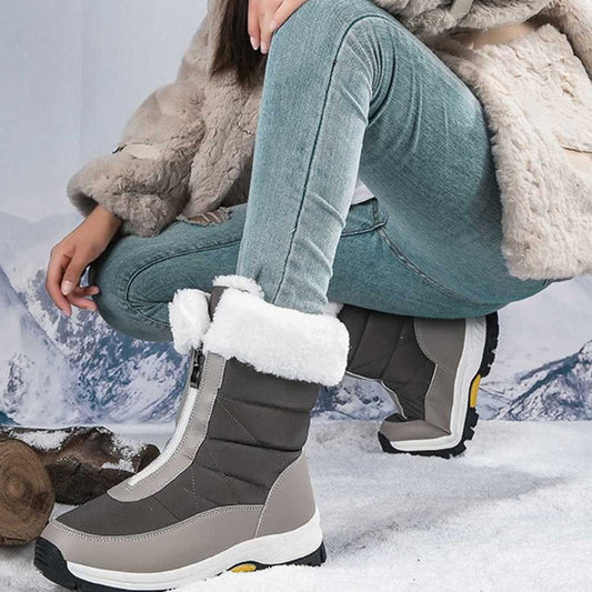 🔥 40% KORTING ! ✨ Antislip Winterlaarzen voor Dames - Warme Binnenvoering, Gemakkelijk Ritsontwerp, Geschikt voor Sneeuw en IJs ❄️👢