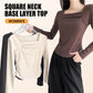 Geplooide basislaagtop met vierkante hals voor dames