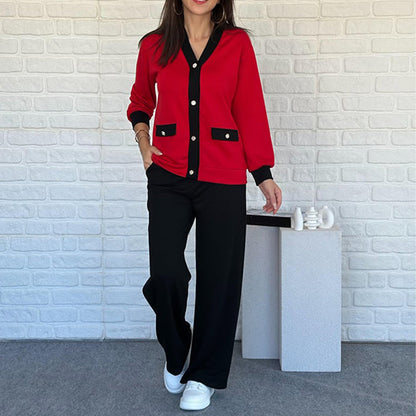 Women's Casual Color Block Two-Piece Set