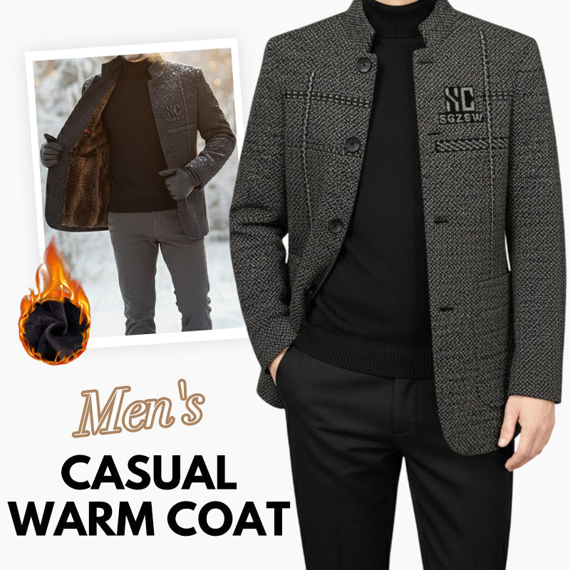 Men's 3D Fit Winter Coat - Thickened Warm Jacket for Casual Outwear