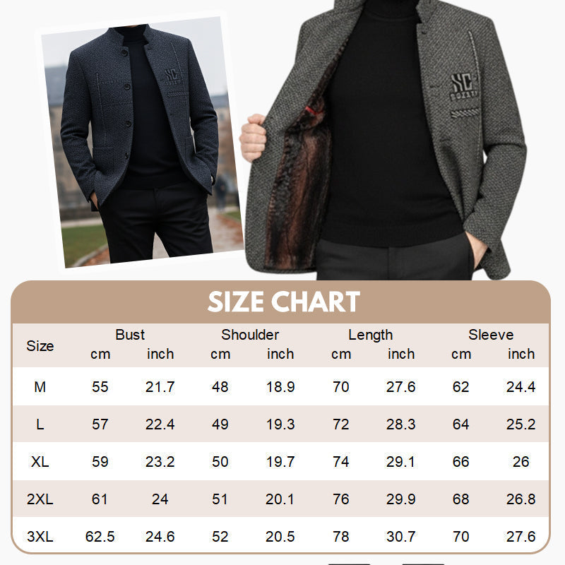 Men's 3D Fit Winter Coat - Thickened Warm Jacket for Casual Outwear