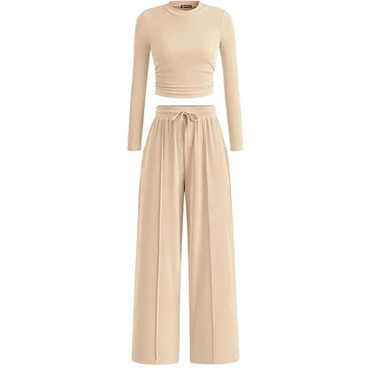 🎁 Hot Sale 49% OFF 🔥Crop Top Straight Leg Pants 2-Piece Lounge Set