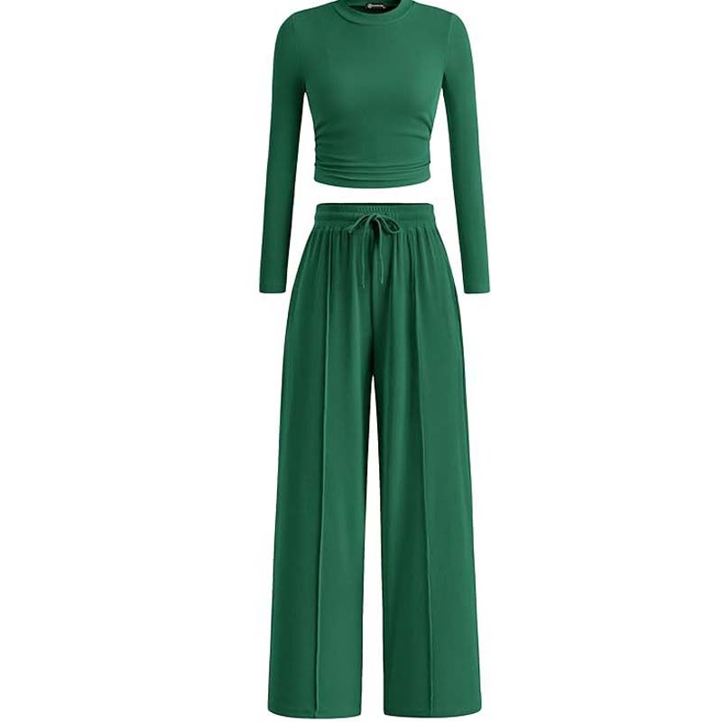 🎁 Hot Sale 49% OFF 🔥Crop Top Straight Leg Pants 2-Piece Lounge Set