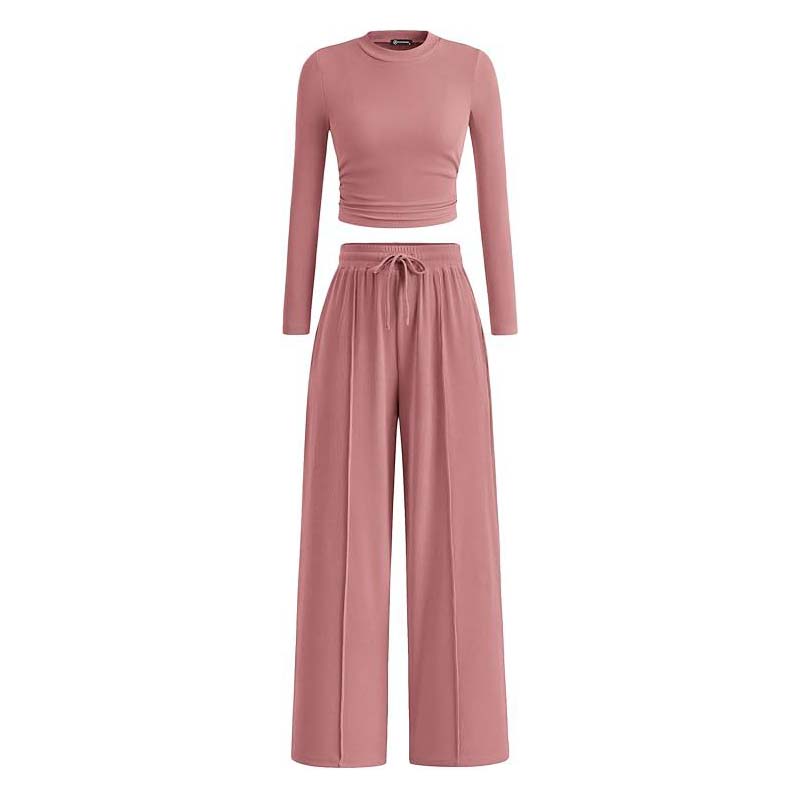 🎁 Hot Sale 49% OFF 🔥Crop Top Straight Leg Pants 2-Piece Lounge Set