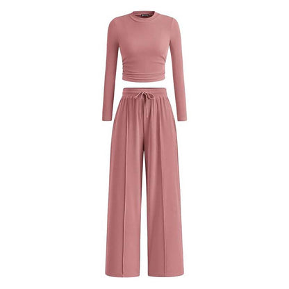 🎁 Hot Sale 49% OFF 🔥Crop Top Straight Leg Pants 2-Piece Lounge Set