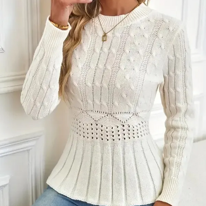 🎅🔥Buy 2 get free shipping⏳Women's Chunky-Knitted Crew Neck Peplum Sweater