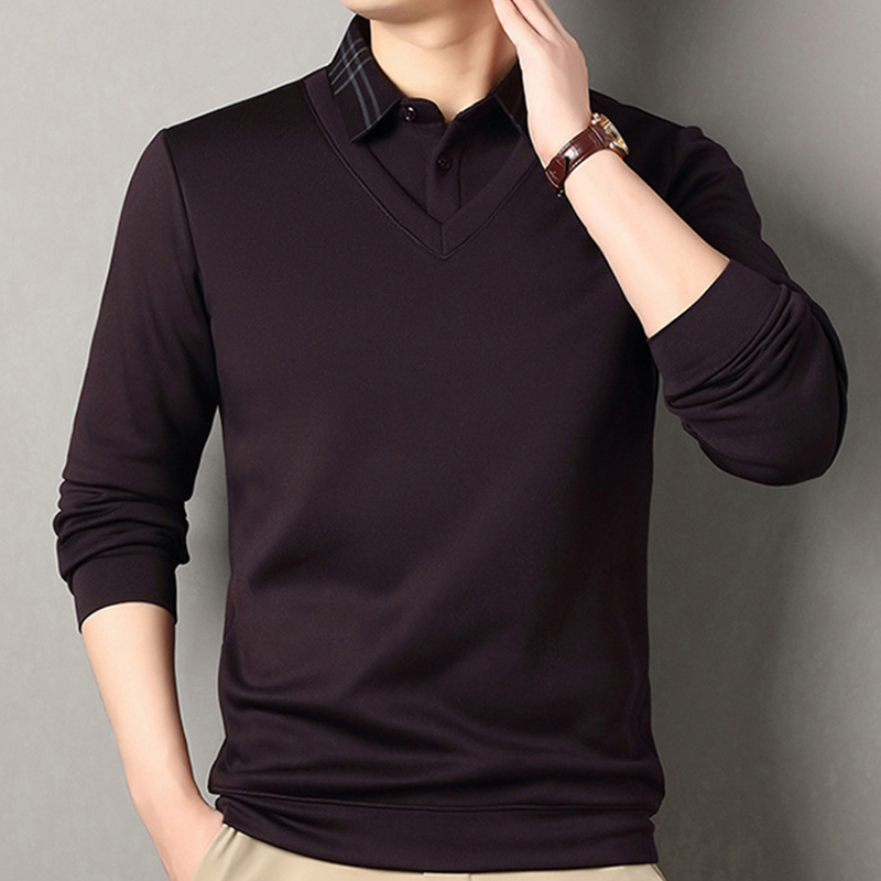 Men's Plush-Lined Faux 2-Piece Winter Shirt