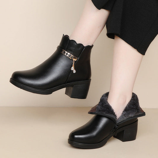 Women's Plush-Lined Winter Ankle Boots