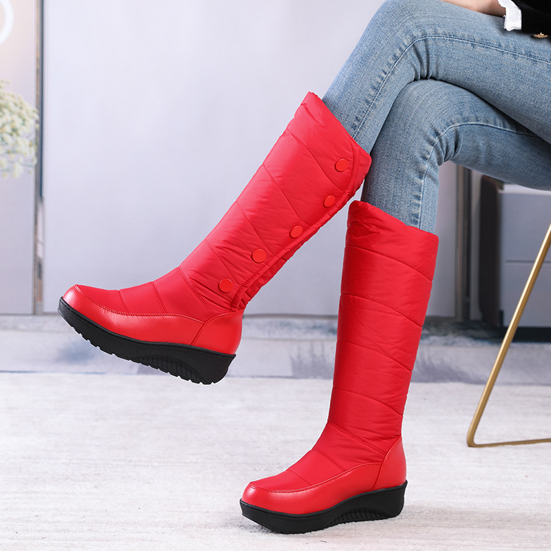 Women's Warm Lined Waterproof Knee-High Snow Boots