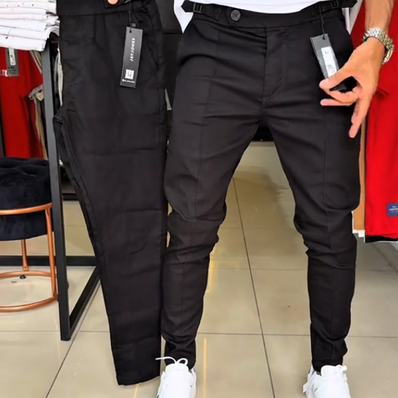 Men's Slim-Fit Pants with Adjustable Waist