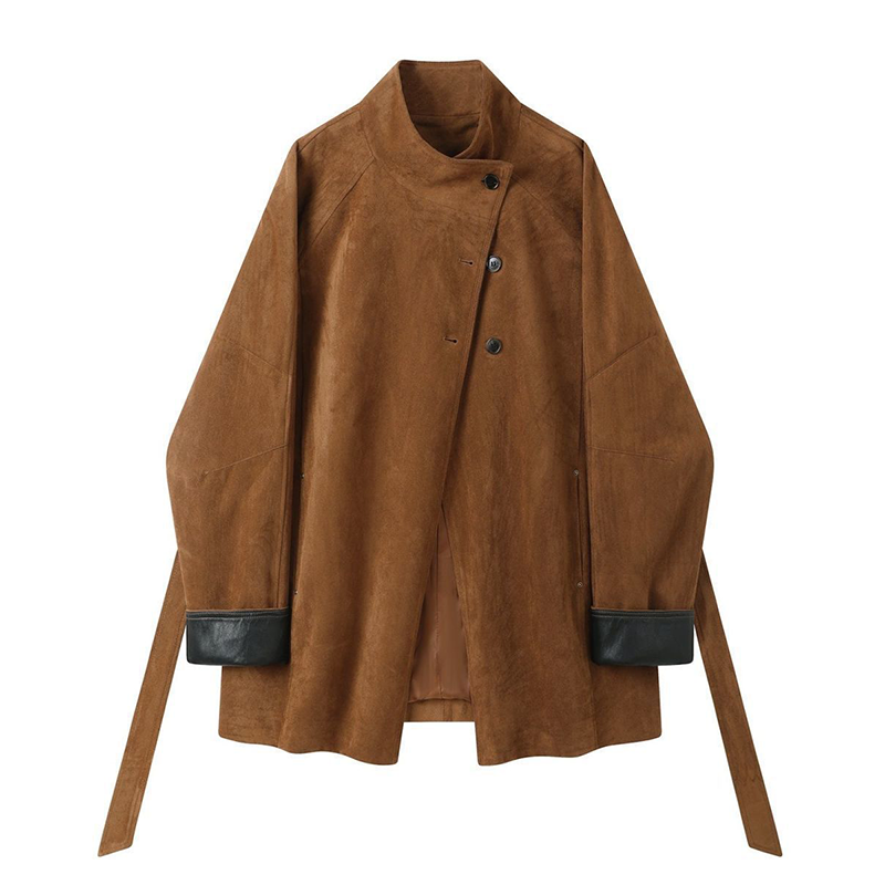 Women's Retro Flared Asymmetrical Button Trench Coat