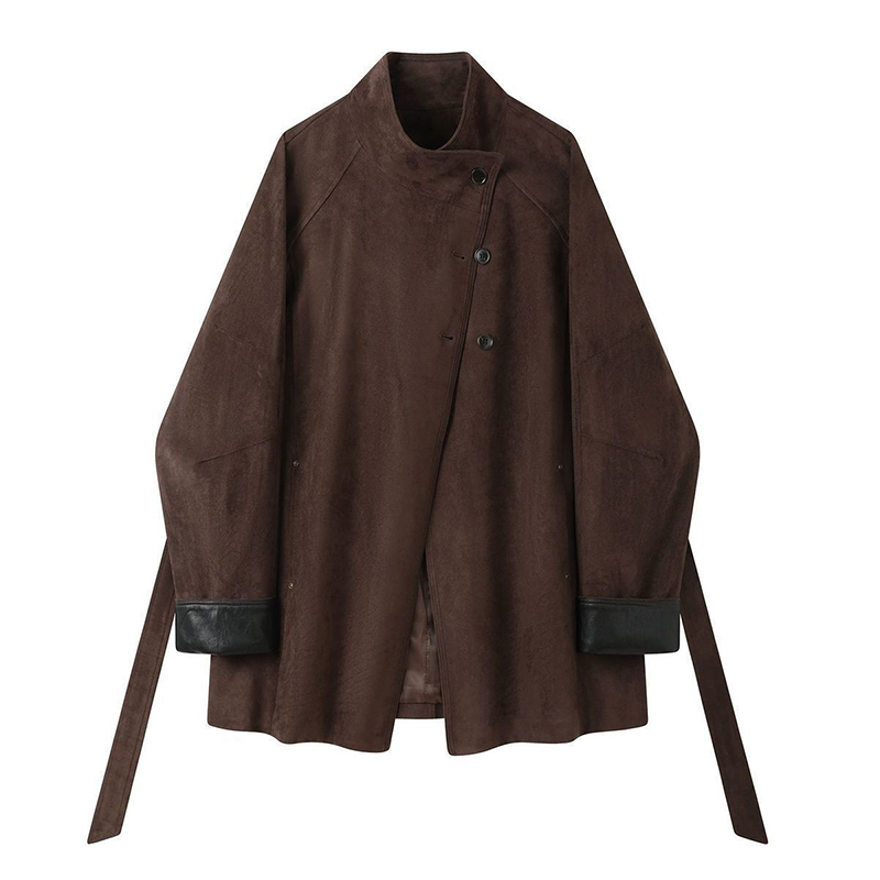 Women's Retro Flared Asymmetrical Button Trench Coat