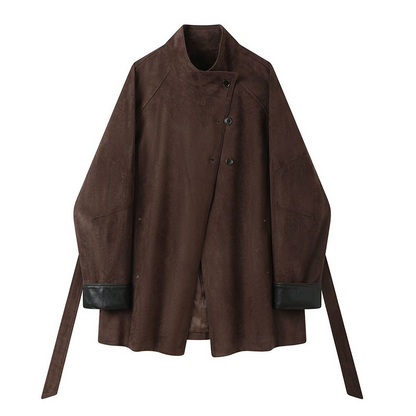 Women's Retro Flared Asymmetrical Button Trench Coat