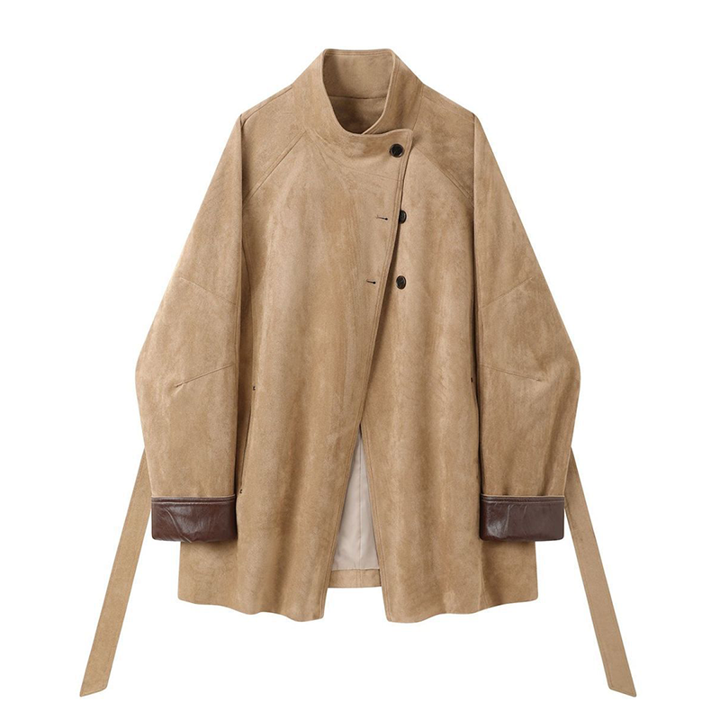 Women's Retro Flared Asymmetrical Button Trench Coat