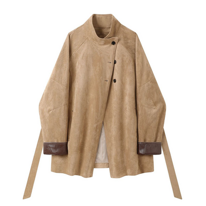 Women's Retro Flared Asymmetrical Button Trench Coat
