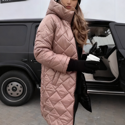 Women's Long Quilted Hooded Puffer Coat